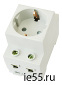 Розетка AC30-111 с заземляющим контактом на DIN-рейку (CHINT)